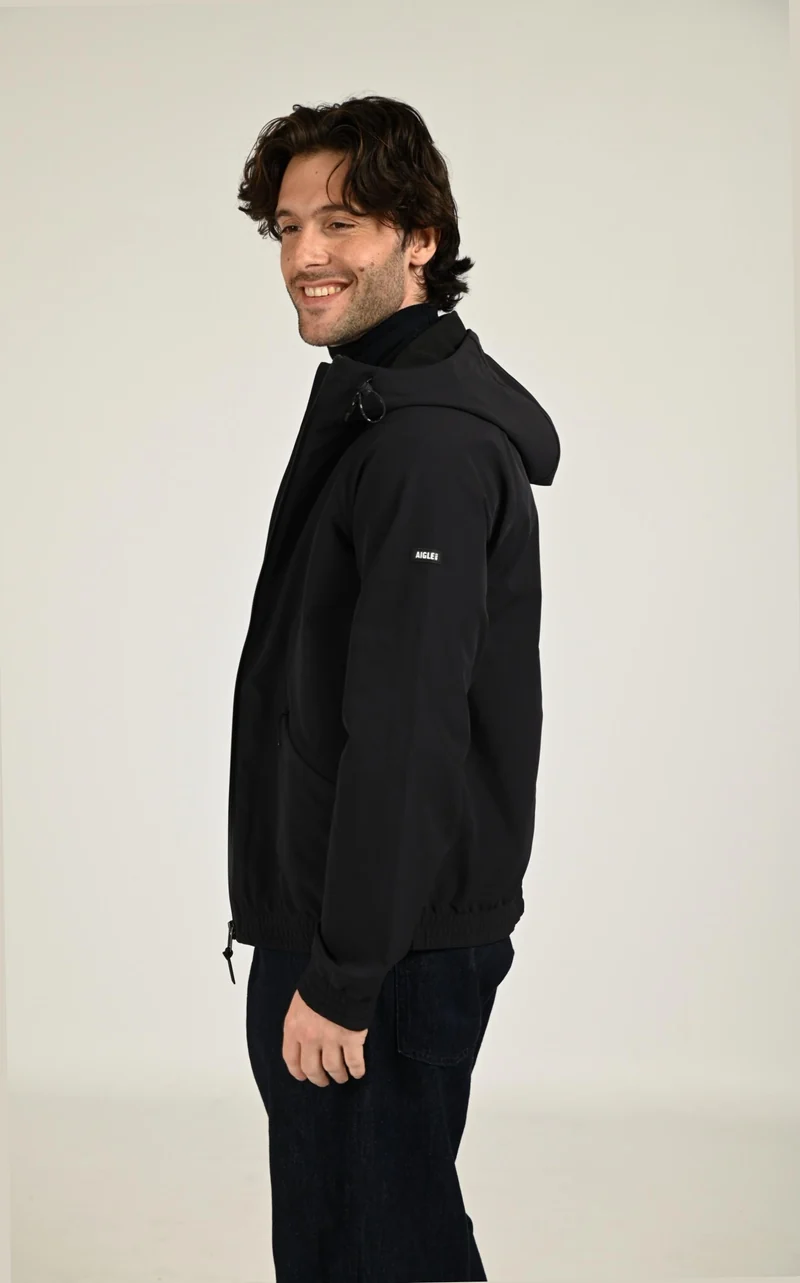 Veste softshell à capuche noir