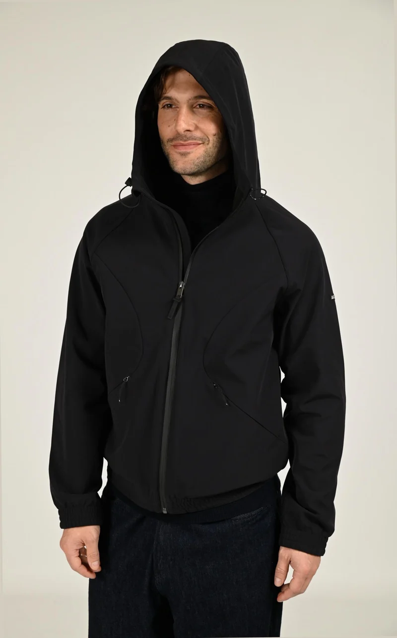 Veste softshell à capuche noir