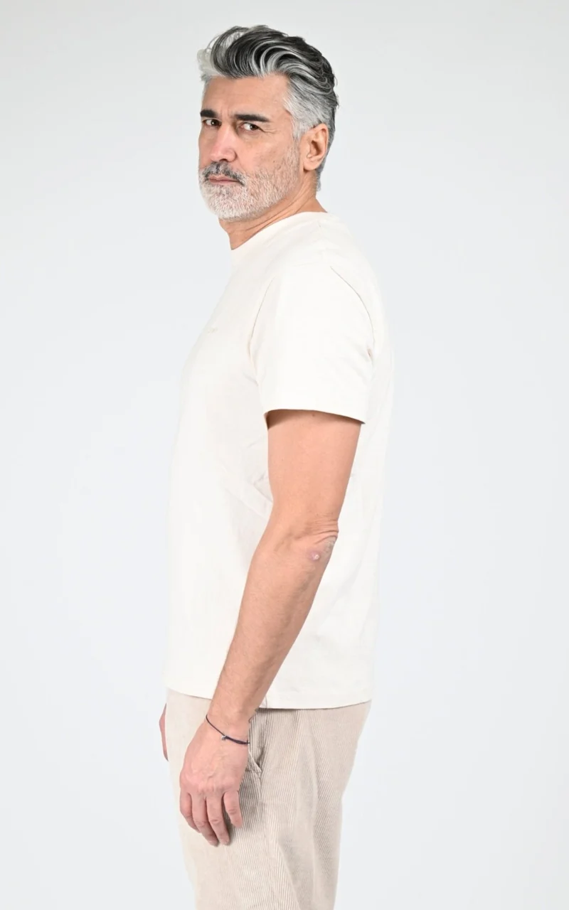 T-shirt en coton TS Cliff blanc cassé