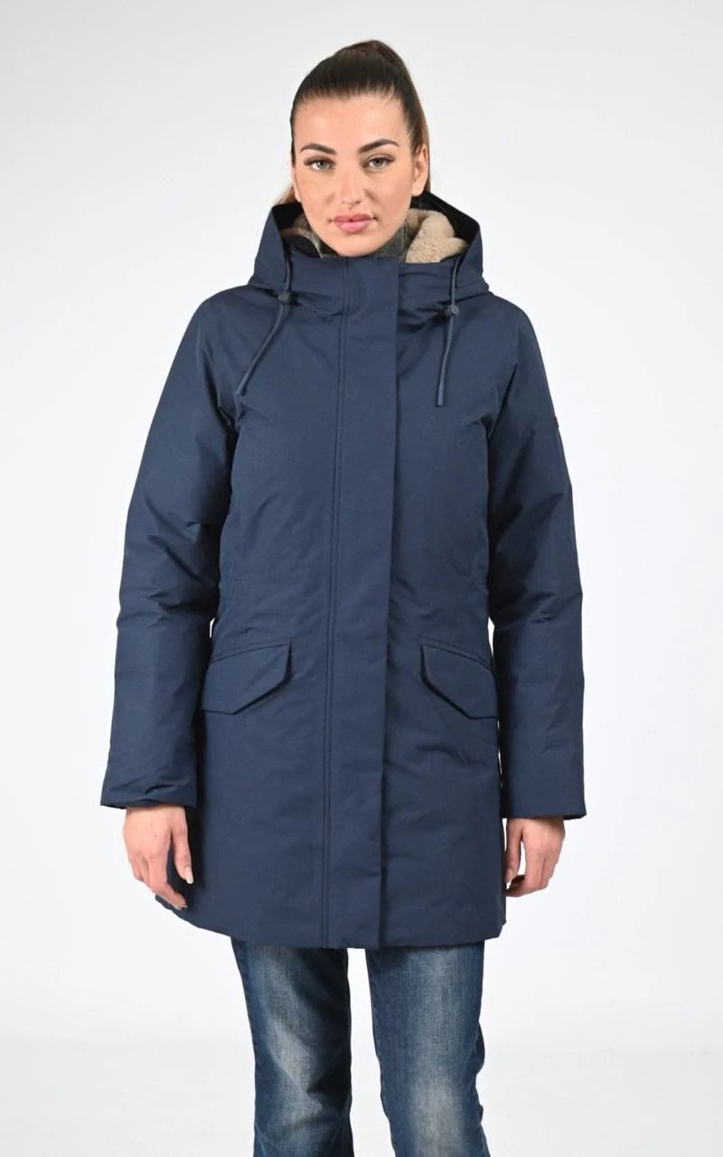 Parka longue ajustée GORE-TEX bleu marine