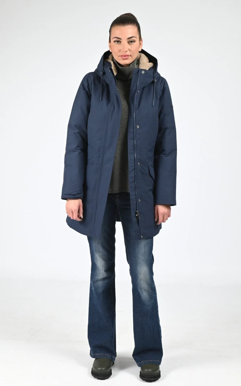 Parka longue ajustée GORE-TEX bleu marine