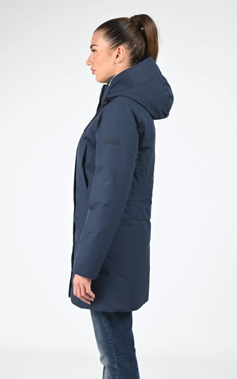 Parka longue ajustée GORE-TEX bleu marine