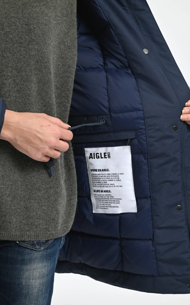 Parka longue ajustée GORE-TEX bleu marine