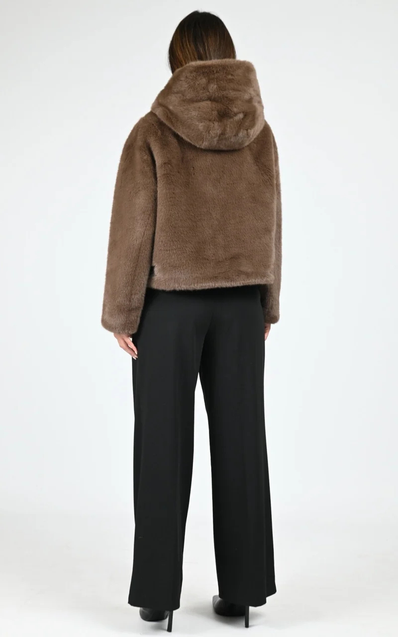 Veste fausse fourrure marron