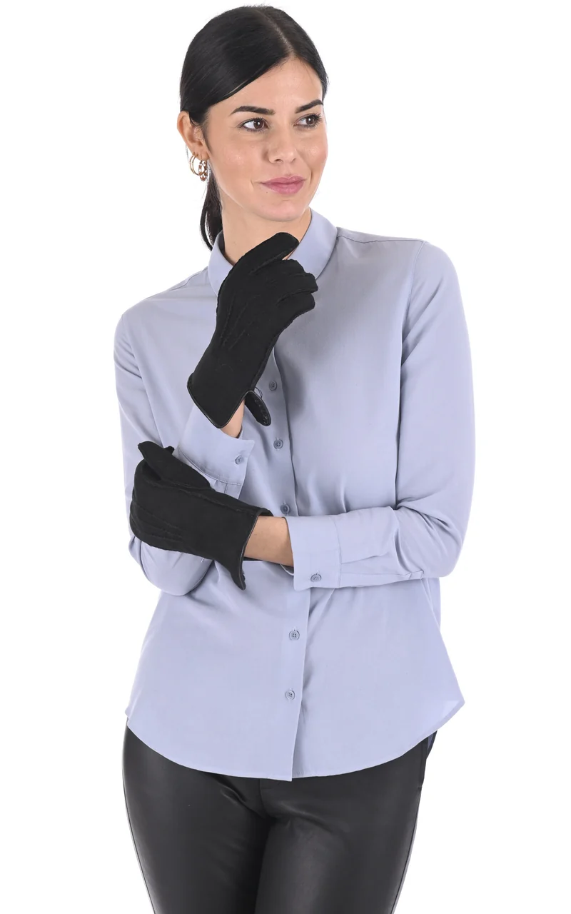 Gants cuir d'agneau noir