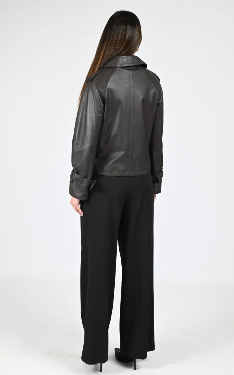 Veste cuir agneau Kassie marron
