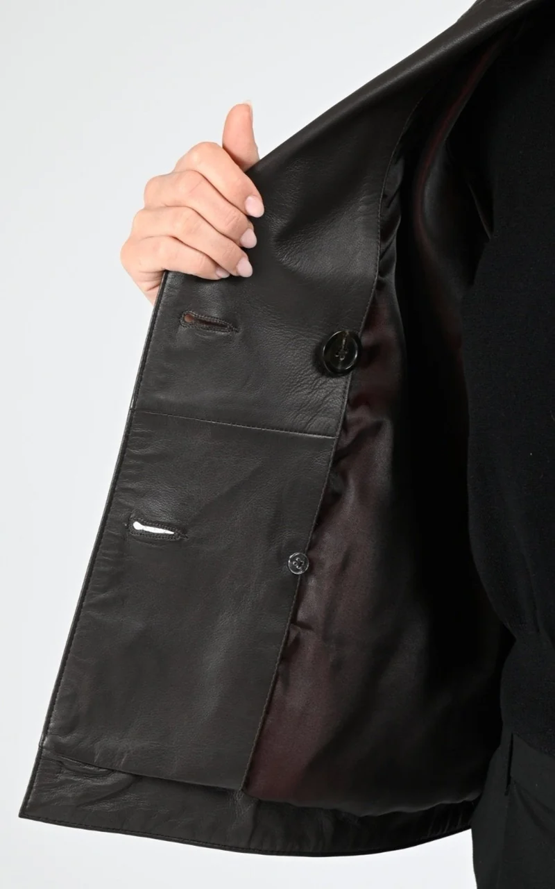 Veste cuir agneau Kassie marron