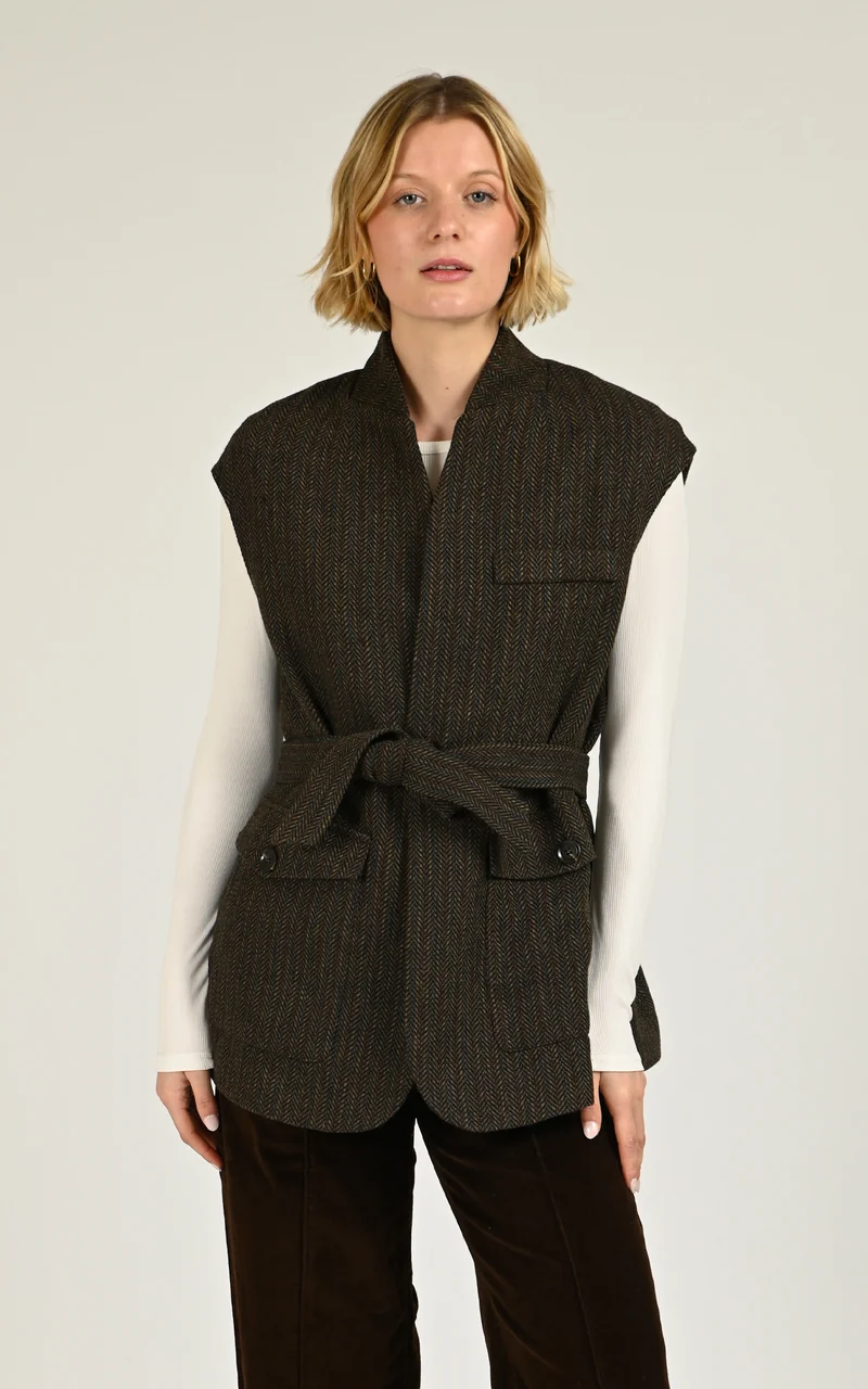 Veste sans manches Velia marron