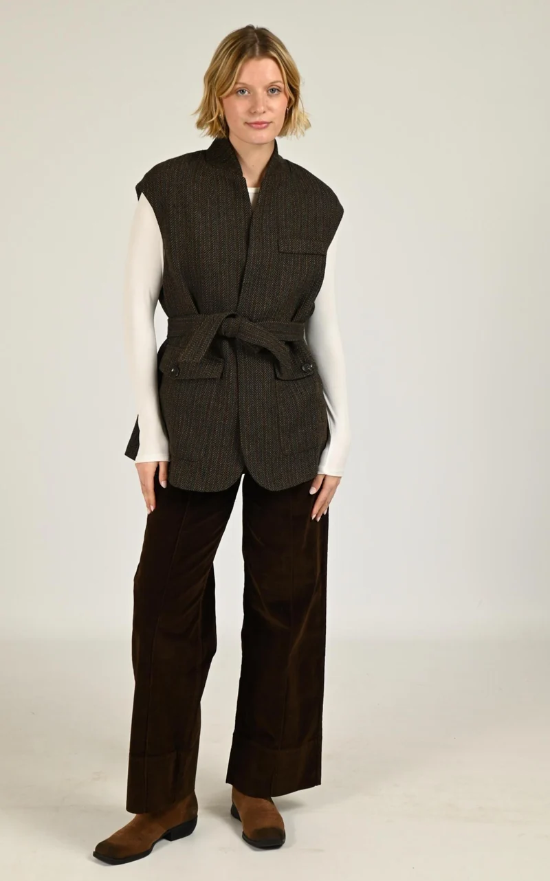 Veste sans manches Velia marron