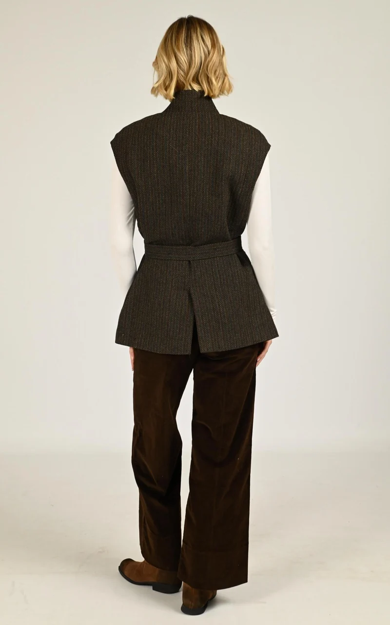 Veste sans manches Velia marron