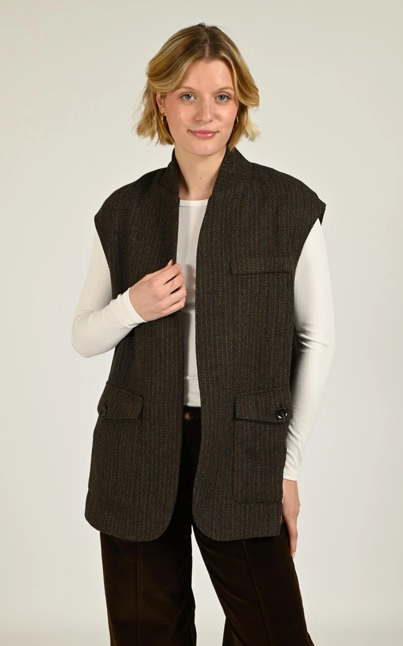Veste sans manches Velia marron