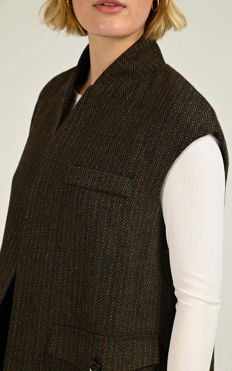Veste sans manches Velia marron