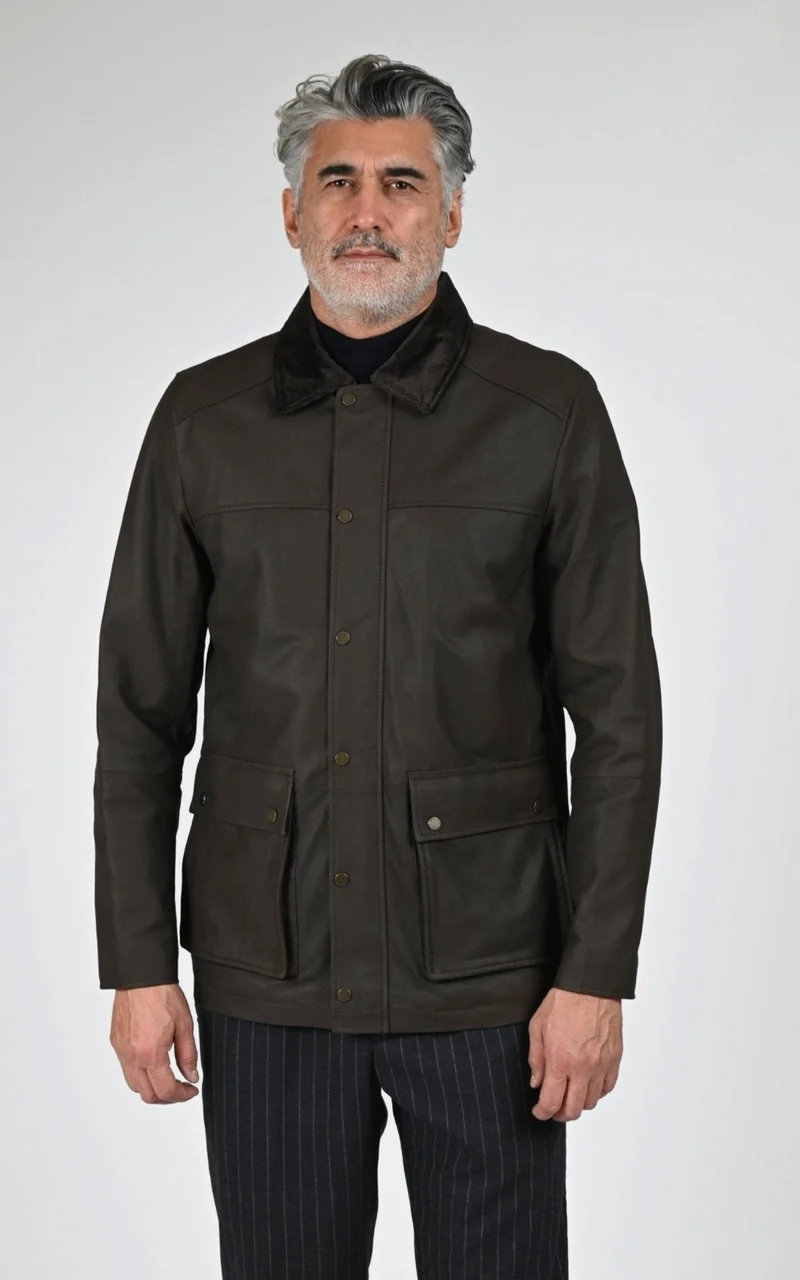 Veste en croute de cuir Jack marron