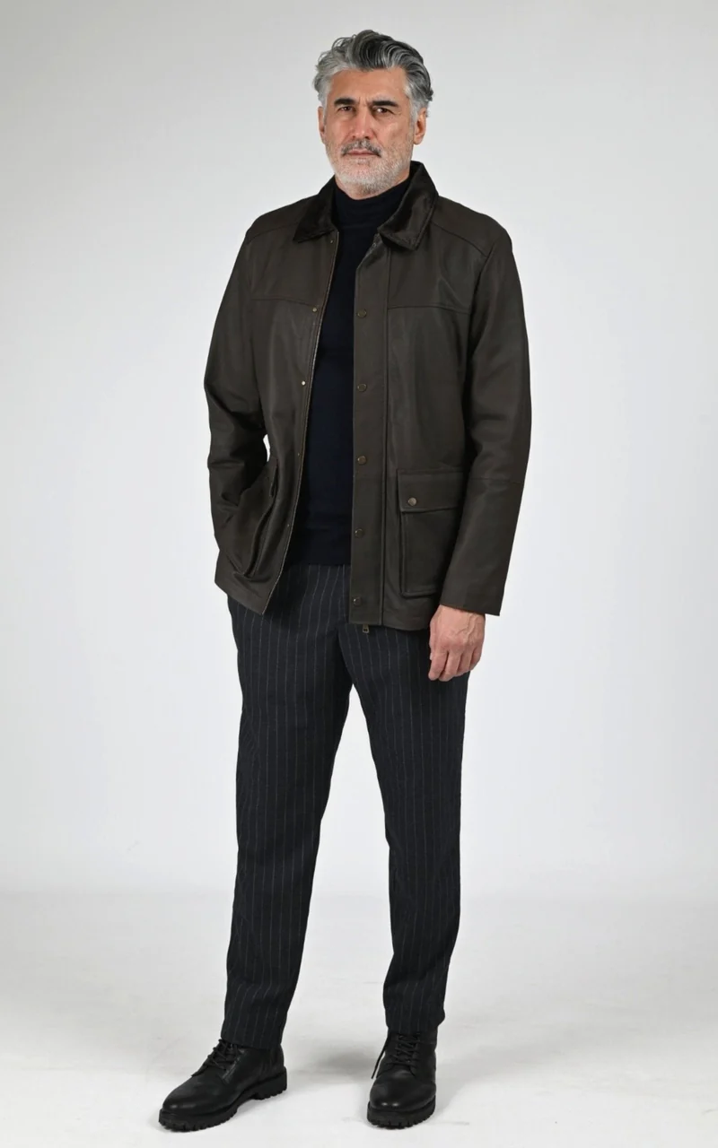 Veste en croute de cuir Jack marron