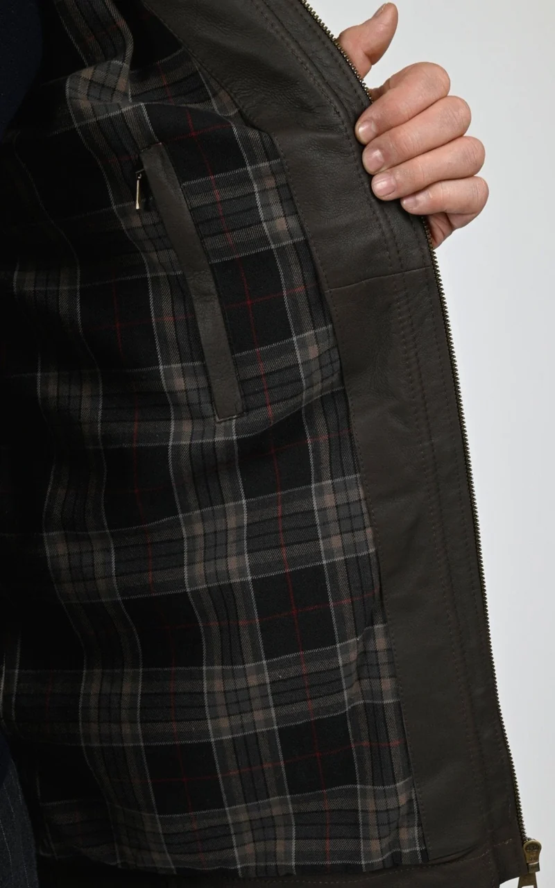 Veste en croute de cuir Jack marron