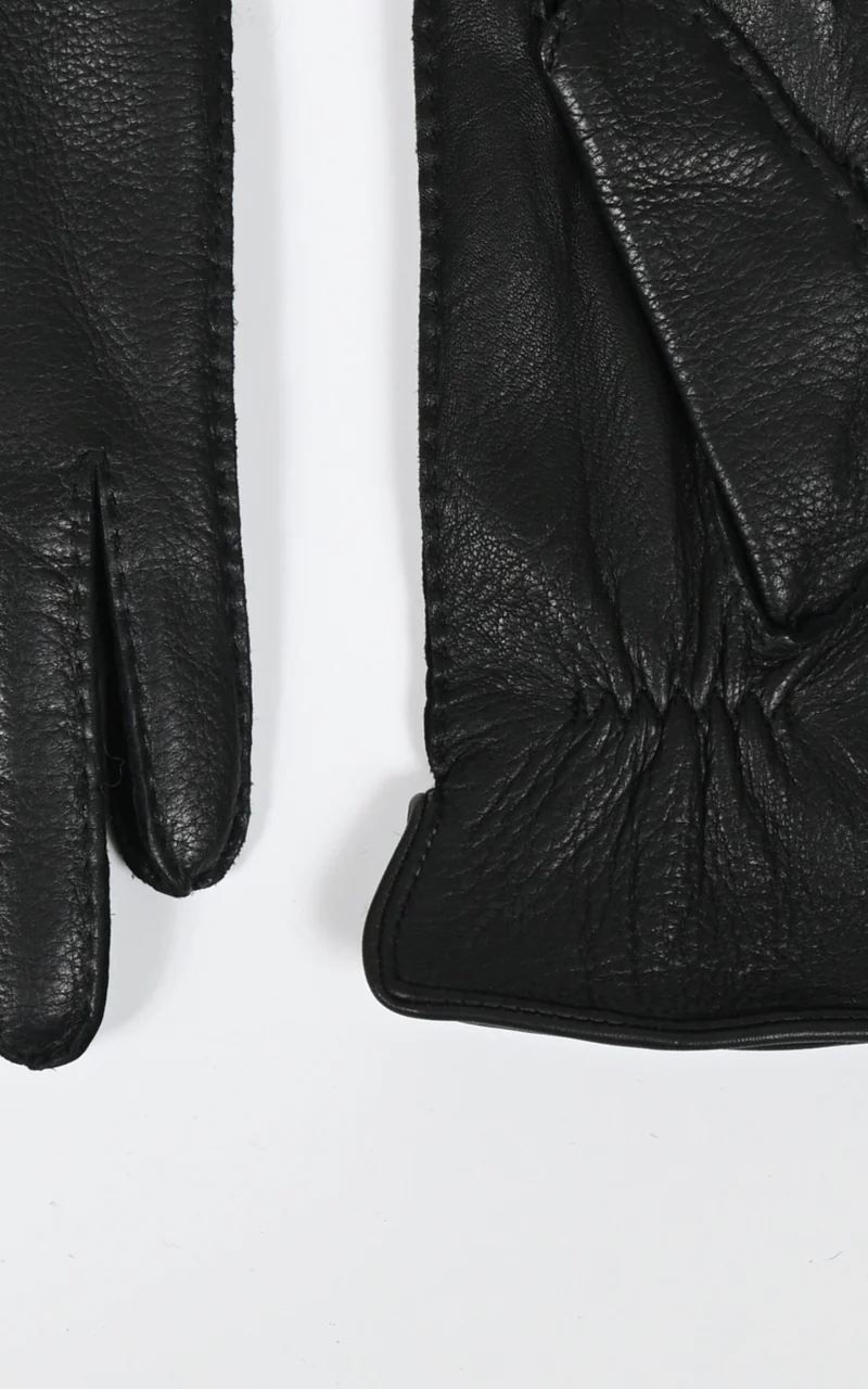 Gants en cuir grainé noir