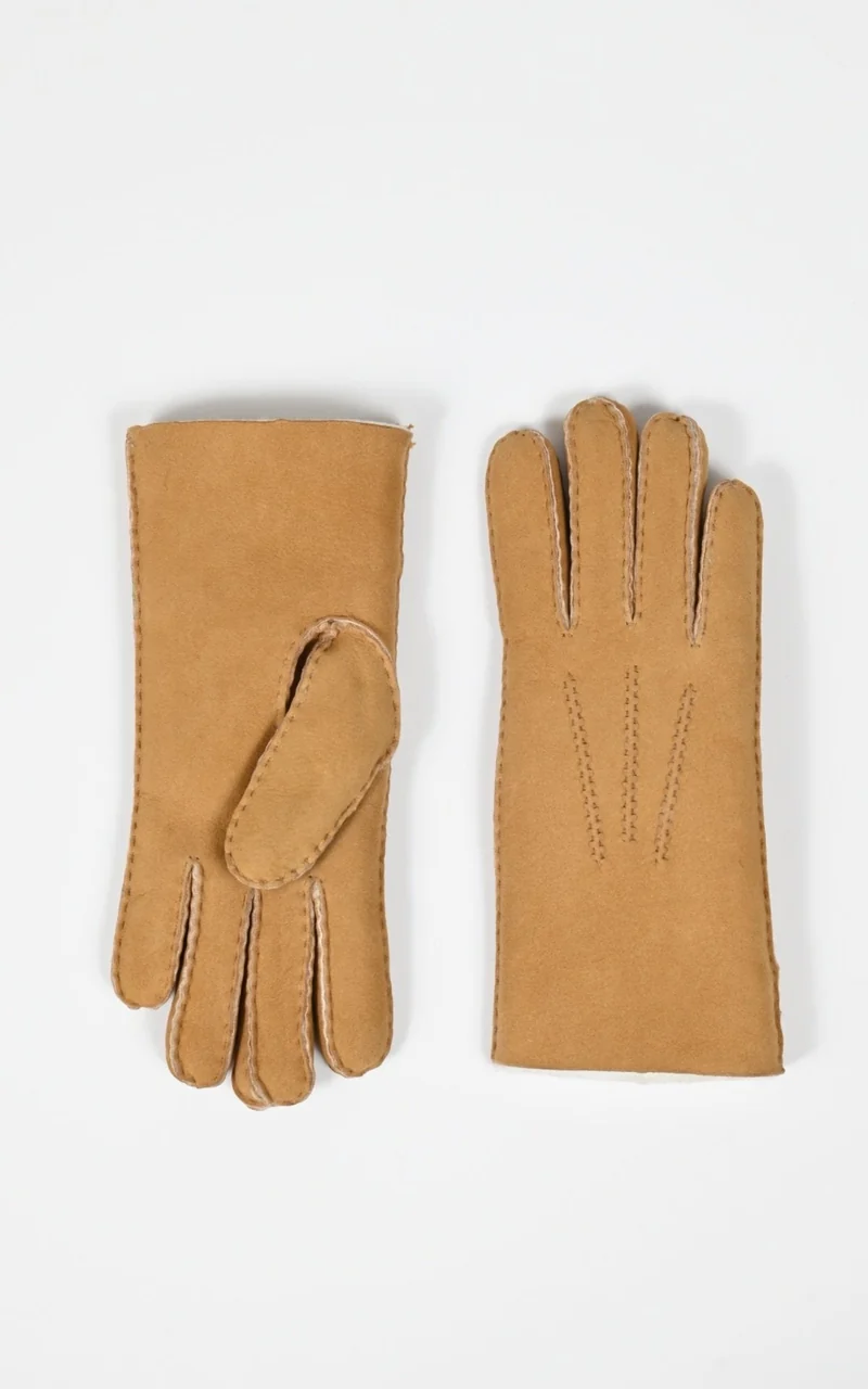 Gants en agneau mérinos mixte camel