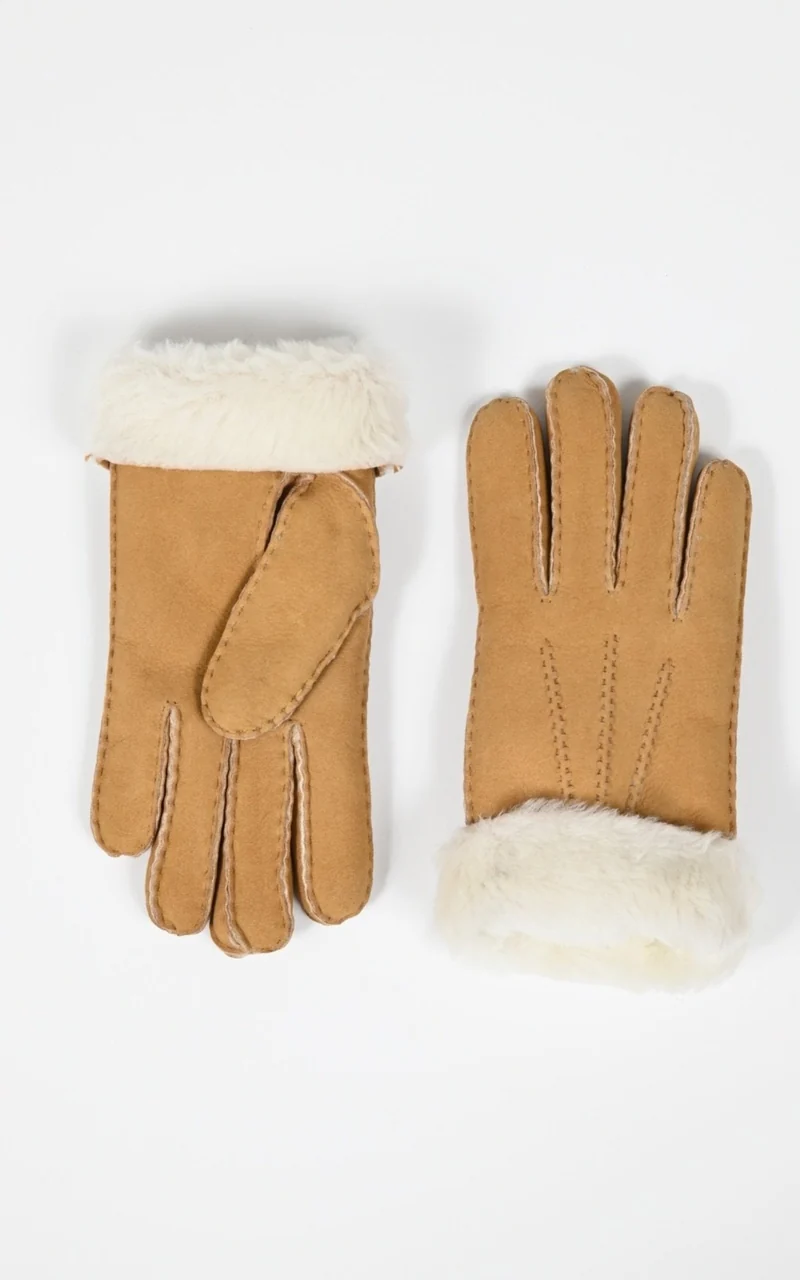 Gants en agneau mérinos mixte camel