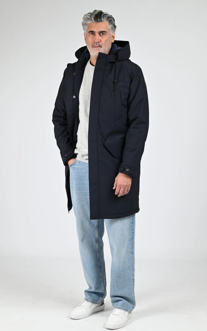 Parka capuche Chasen bleu marine