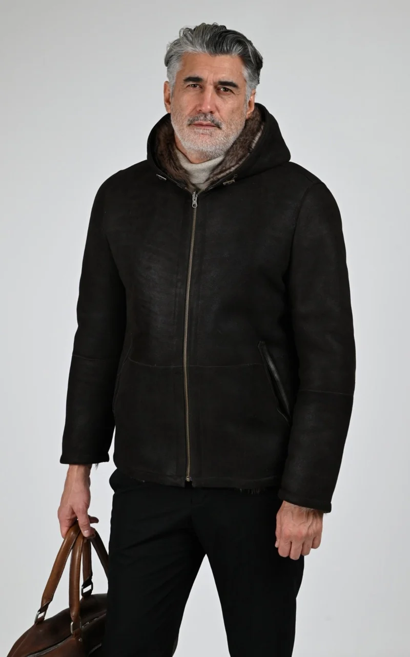 Veste en agneau de Toscane marron