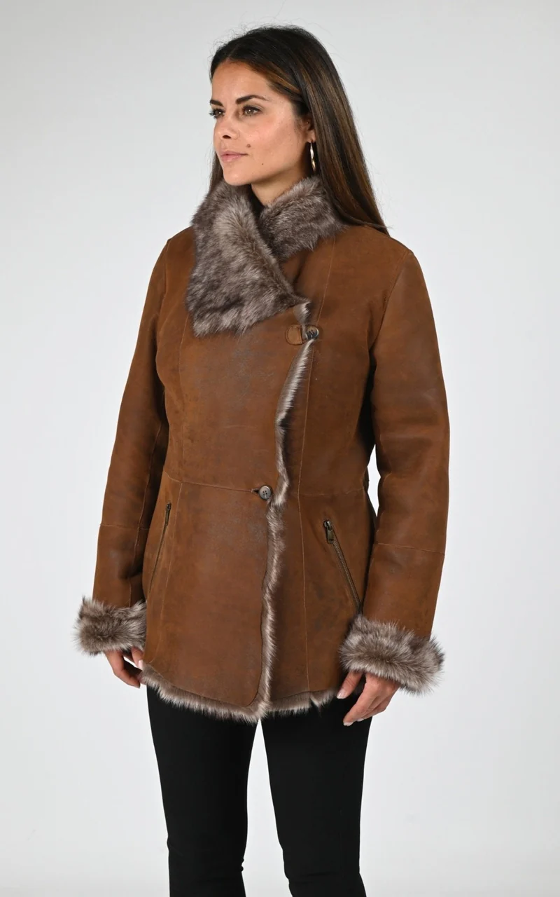 Veste en agneau de Toscane marron