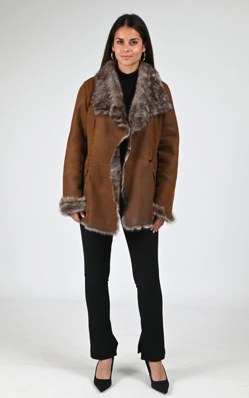 Veste en agneau de Toscane marron