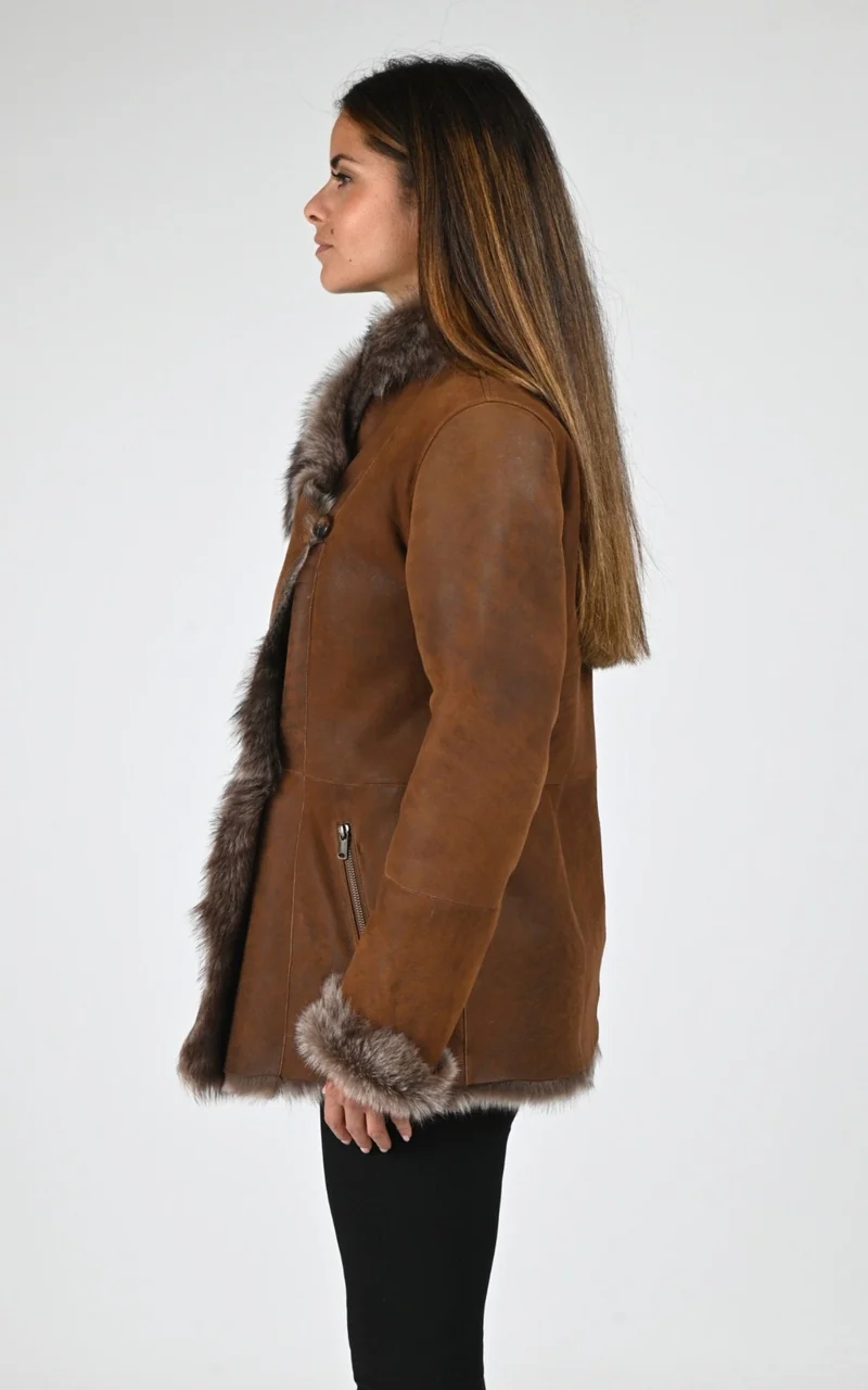 Veste en agneau de Toscane marron