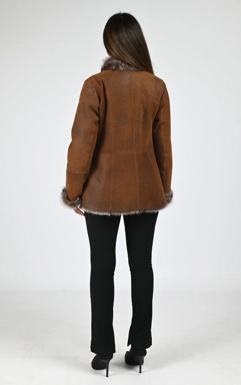 Veste en agneau de Toscane marron