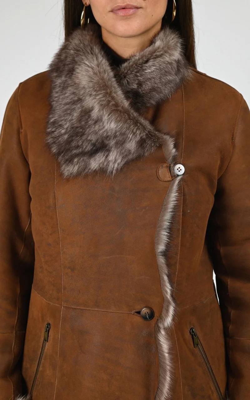 Veste en agneau de Toscane marron