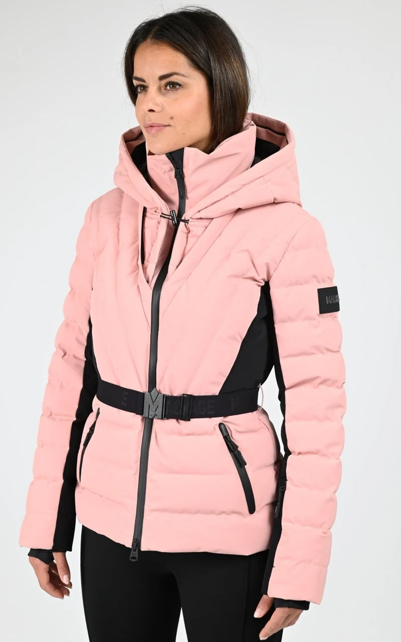 Veste de ski avec fourrure Elita rose