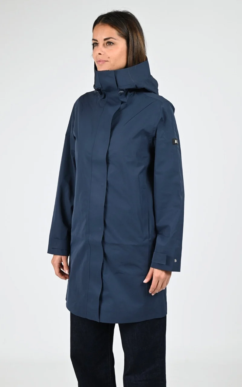 Parka longue bleu marine