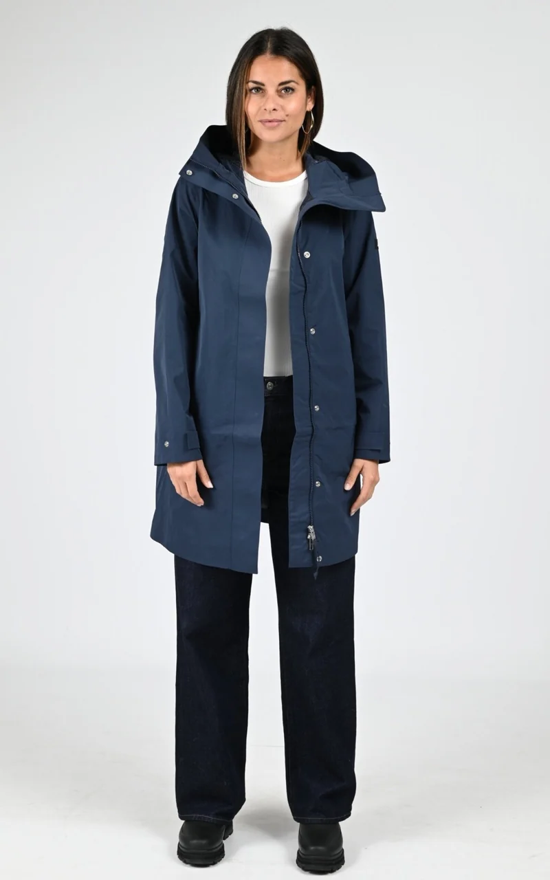 Parka longue bleu marine
