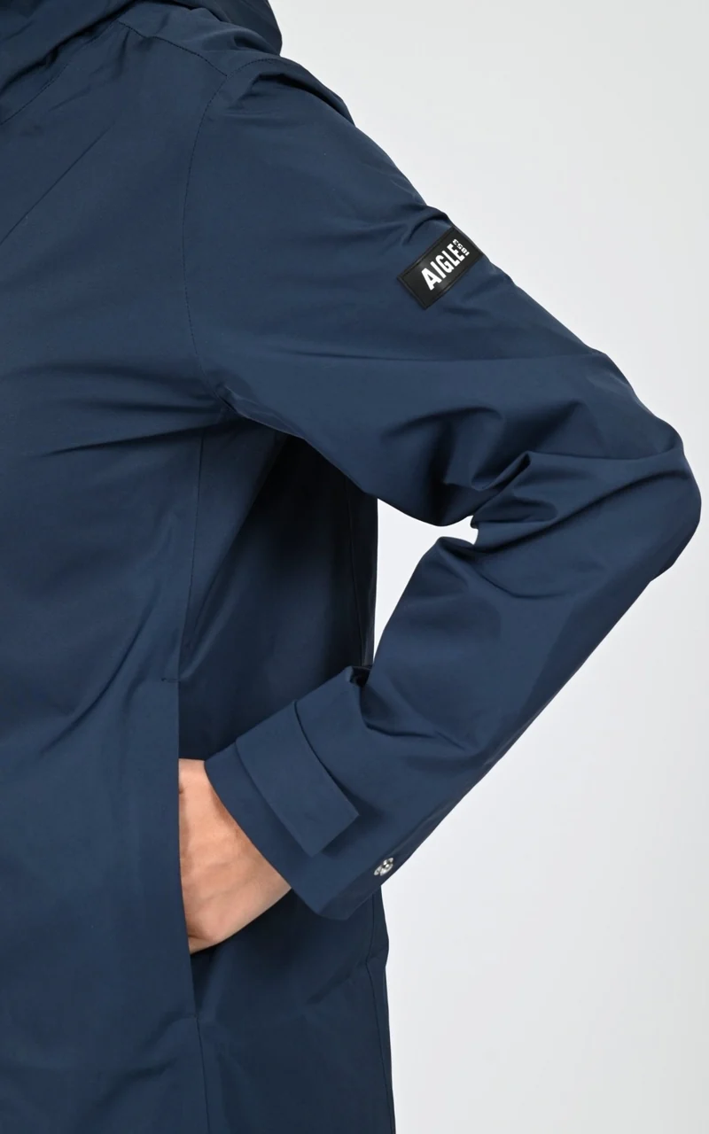 Parka longue bleu marine
