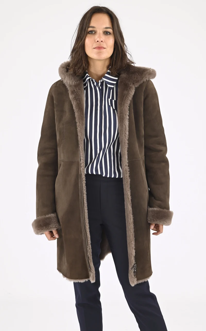 Veste agneau velours marron