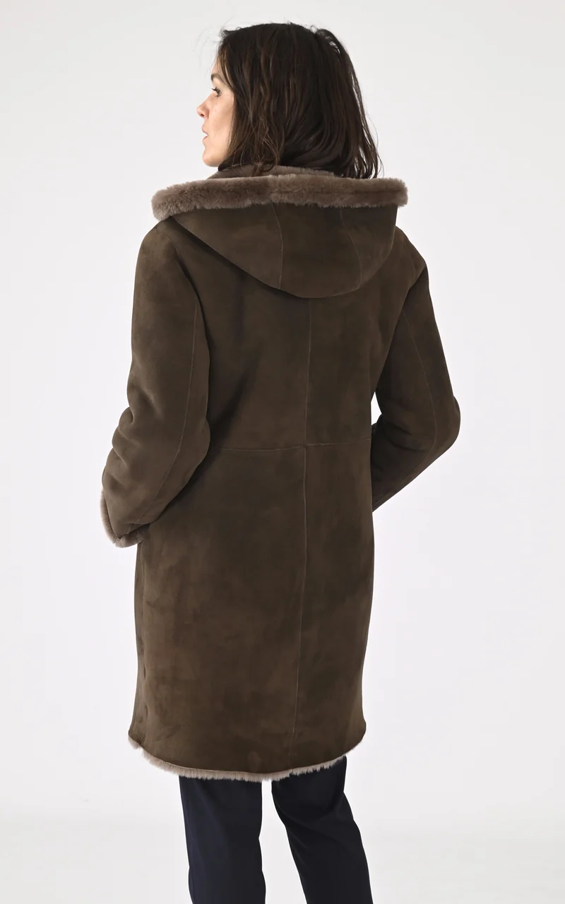 Veste agneau velours marron