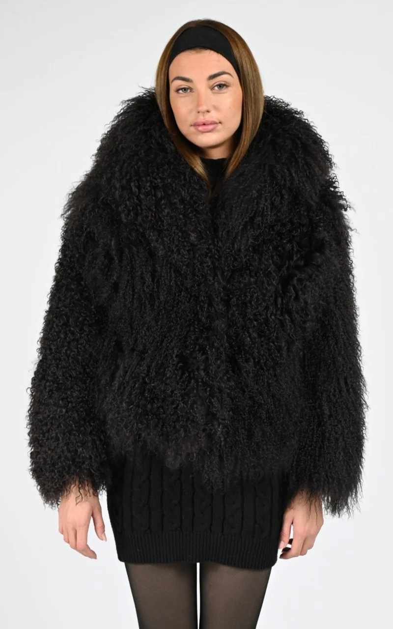 Veste laine agneau Miba marron foncé