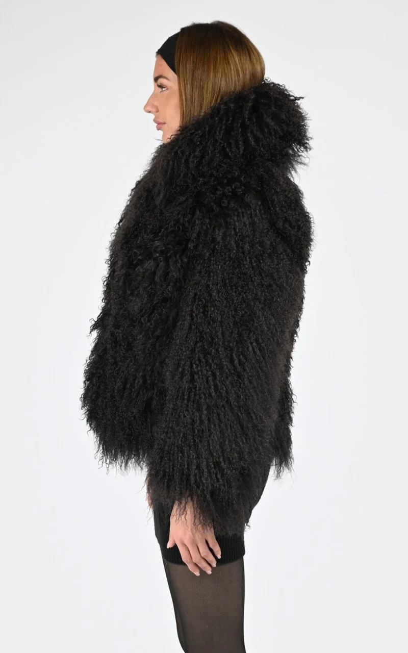 Veste laine agneau Miba marron foncé