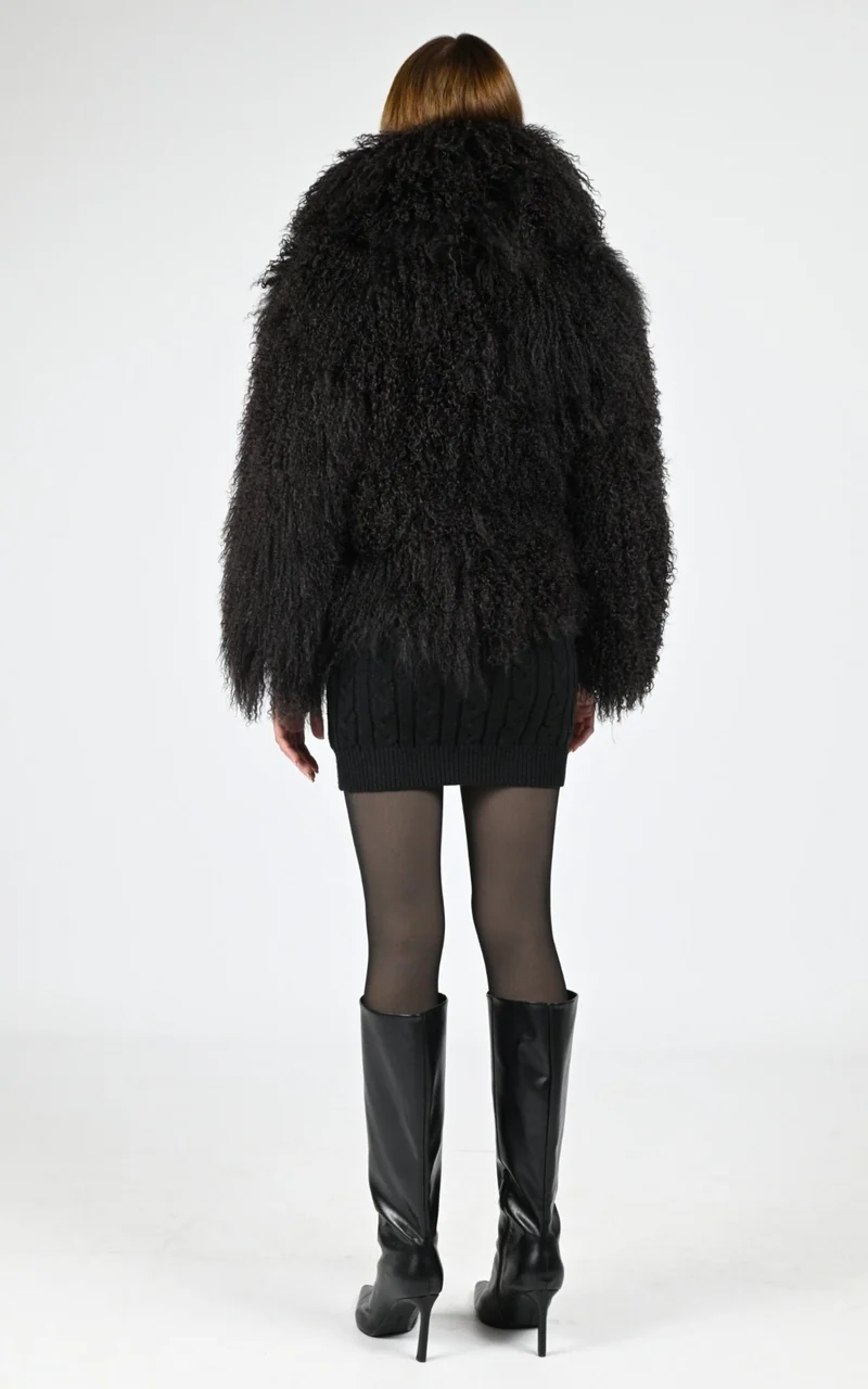 Veste laine agneau Miba marron foncé