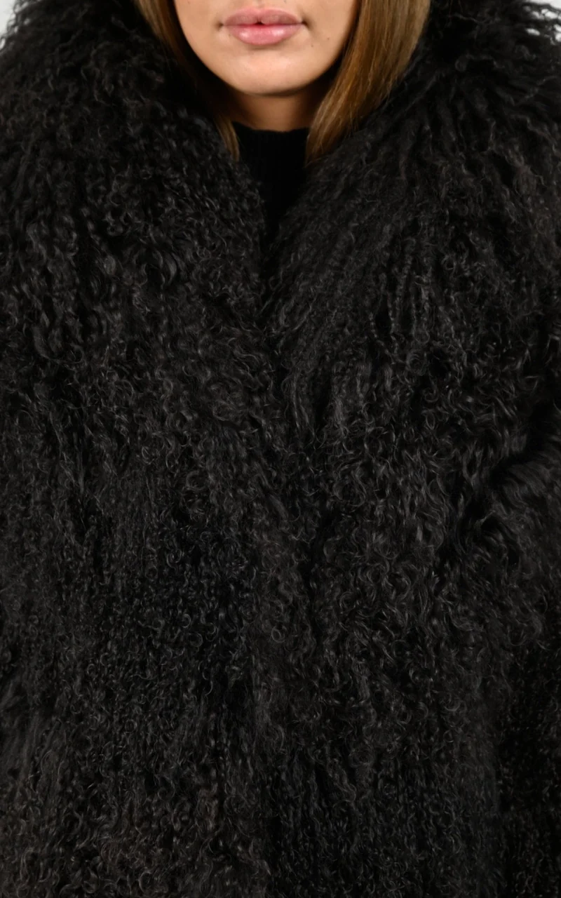 Veste laine agneau Miba marron foncé