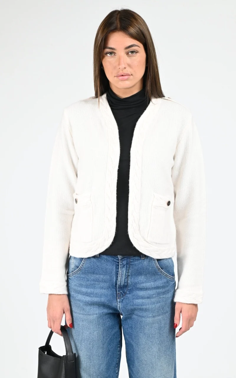 Veste laine cachemire Robyn écru