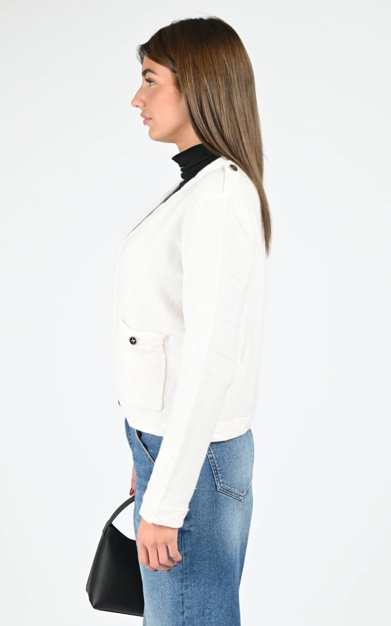 Veste laine cachemire Robyn écru