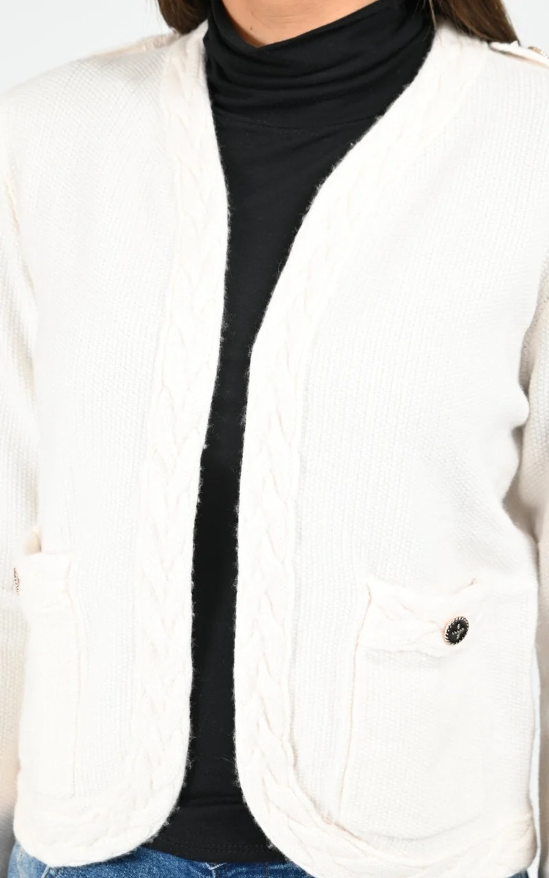 Veste laine cachemire Robyn écru
