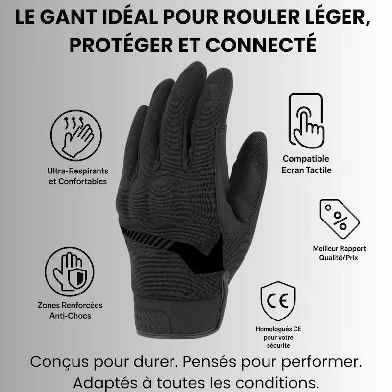 Gant moto été homme tactile | First Homologué CE 1KP