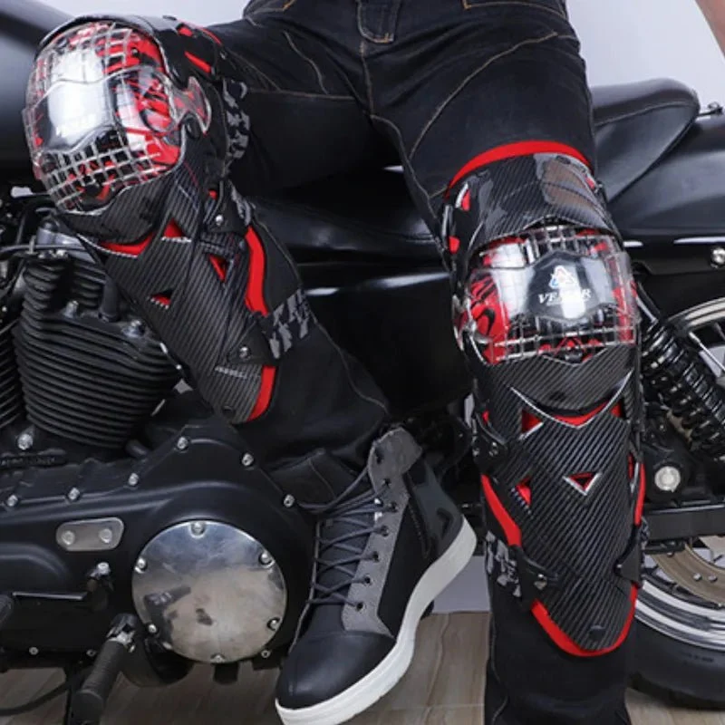 Genouillere moto articulé avec protege tibia