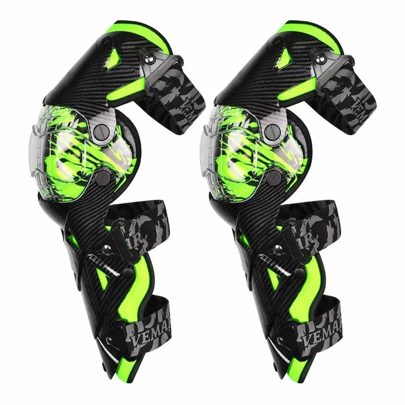 Genouillere moto articulé avec protege tibia