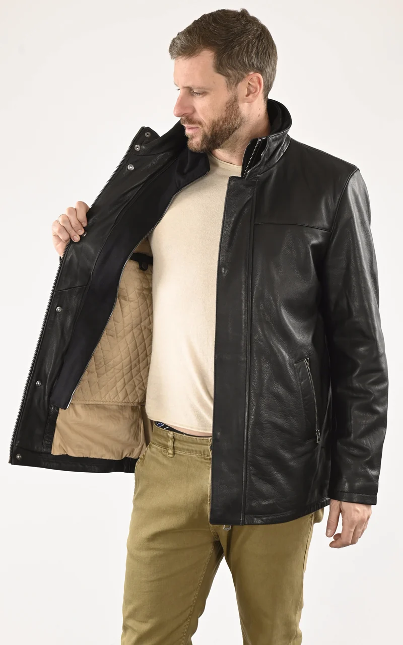 Veste Mika cuir grainé noir