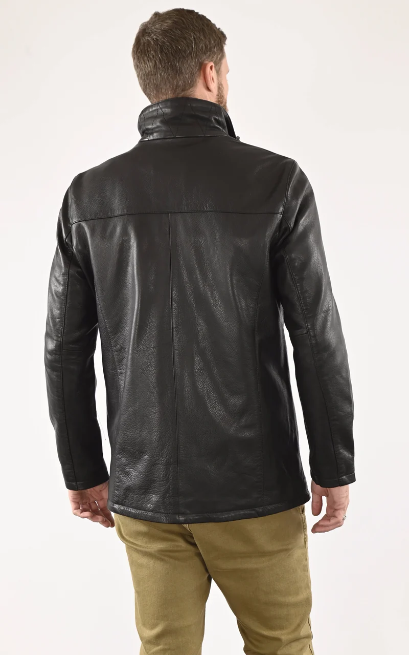 Veste Mika cuir grainé noir