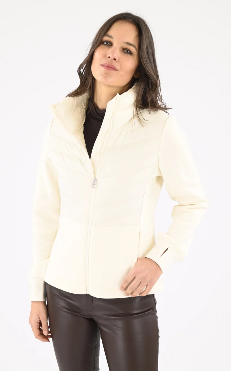 Veste bi-matière beige