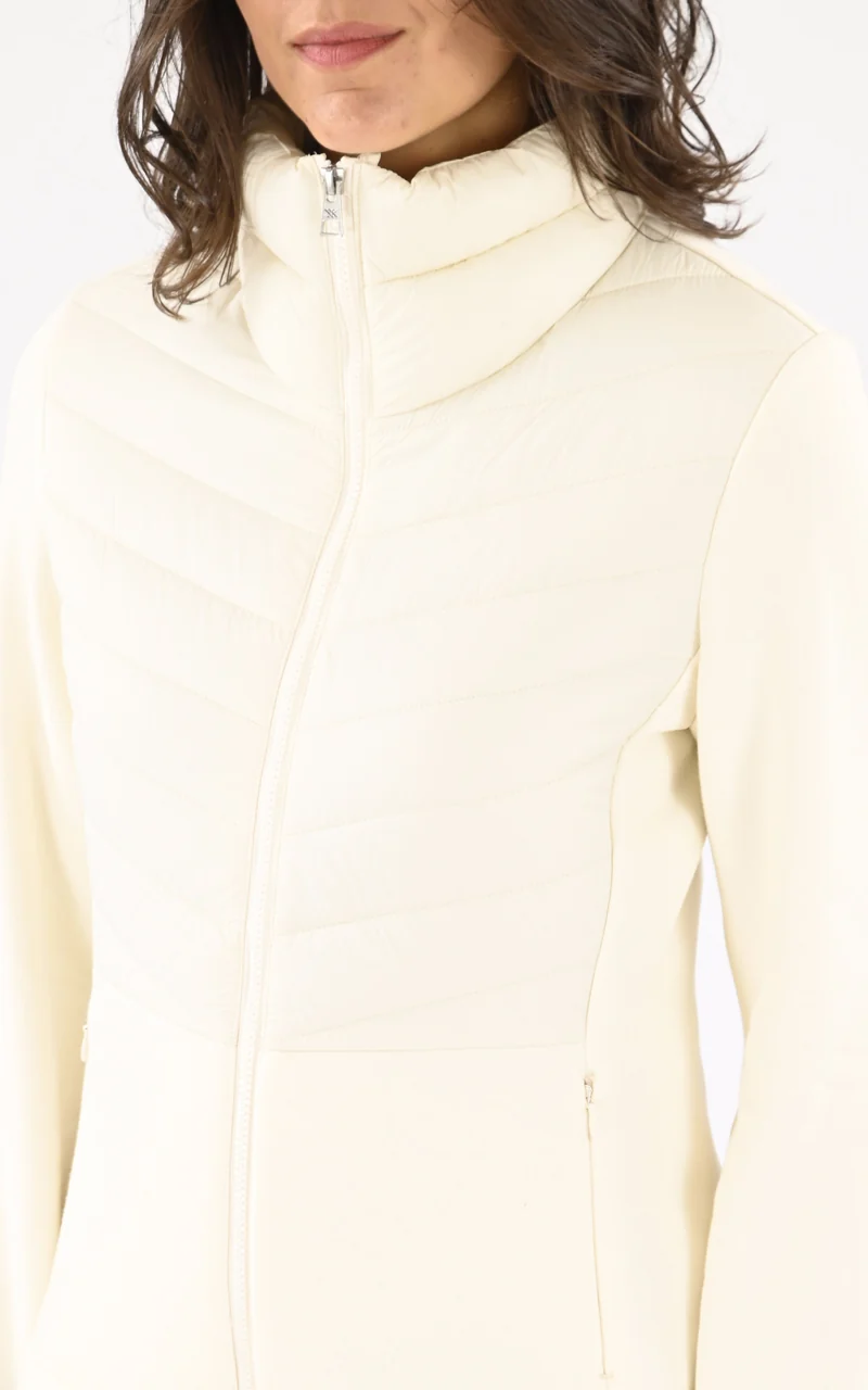 Veste bi-matière beige