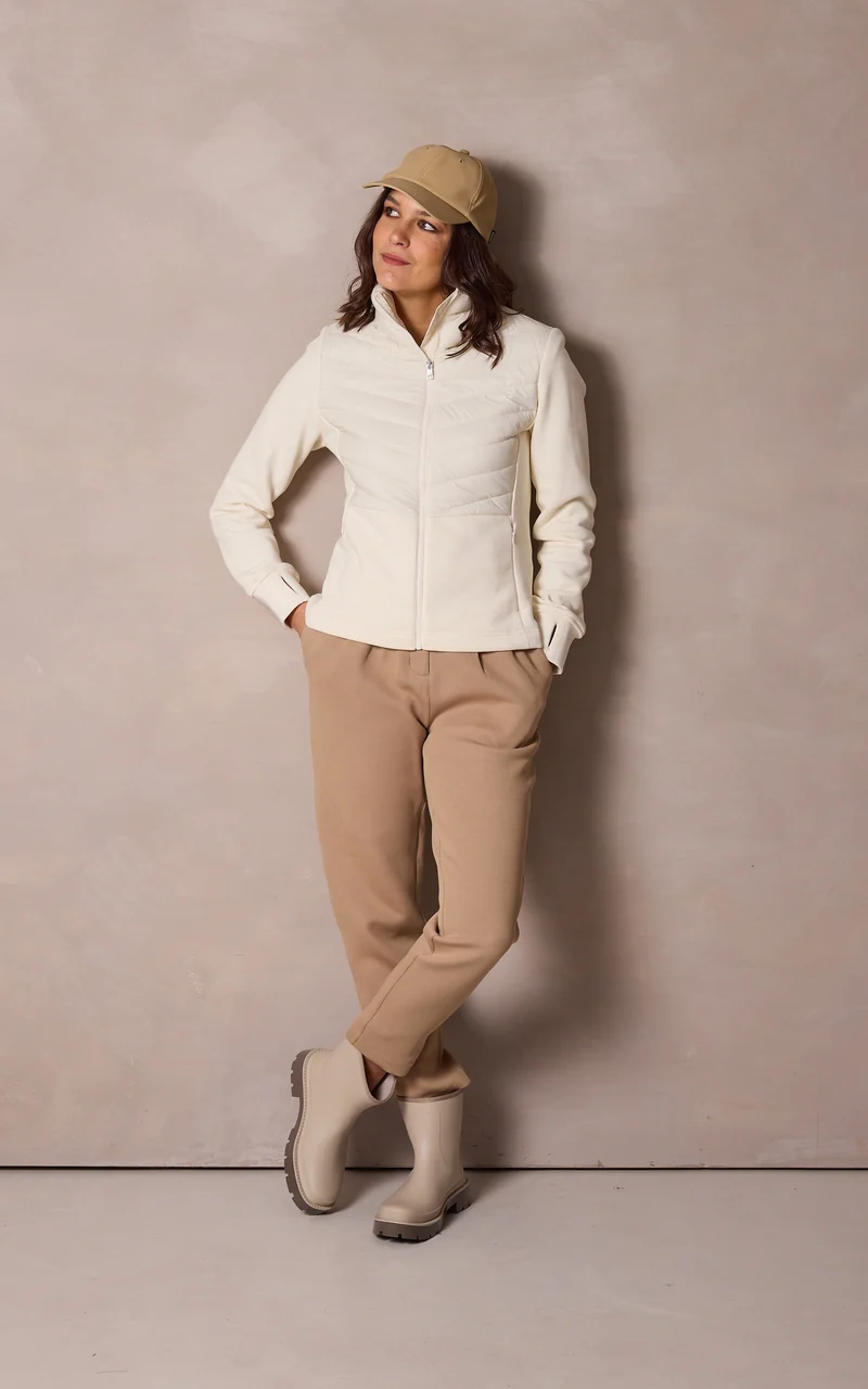 Veste bi-matière beige
